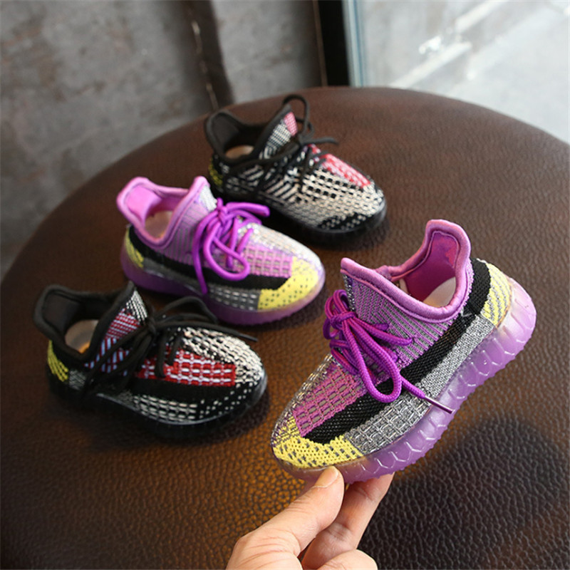 

DIMI 2020 Spring New Baby Shoes Knitted Breathable Toddler Boy Girl Shoes Soft Comfortable Infant Sneaker Brand Child, Purple