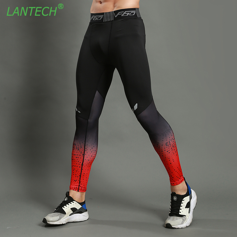 

LANTECH Men Running Pants Joggers Sports Elastic Joggings Breathable Sportswear Fitness Exercise Gym Compression Tights Pants, Red
