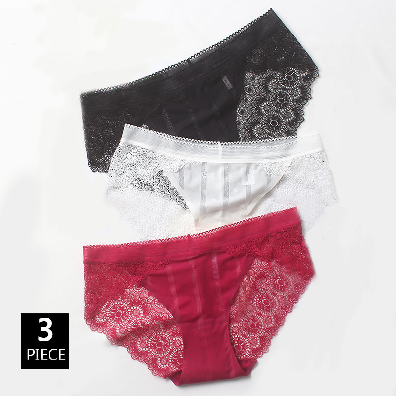 Damen Unterhose Durchsichtig Spitze Dreieck Slip Nahtlos Groß Unterhose