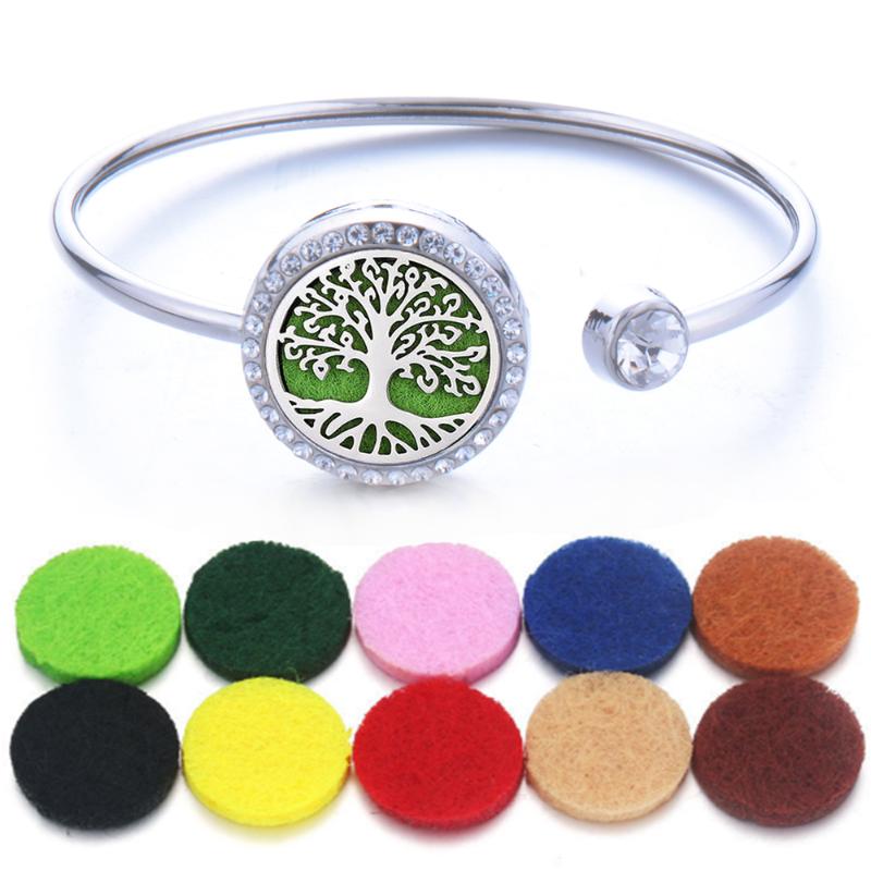 

10Pcs/Lot Quality Magnet Diffuser Bracelet Jewelry Aroma Locket Stainless Steel Bangle Essential Oils Diffuser Locket Bracelet