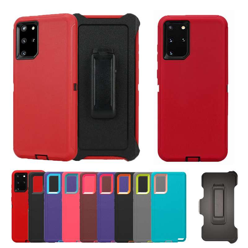 

For samsung Galaxy S20 Ultra S10 S9 Plus Note 10 Designer Phone Case Heavy Duty Robot Shockproof Defender Case With Clip Free Shipping, Leave message for color number