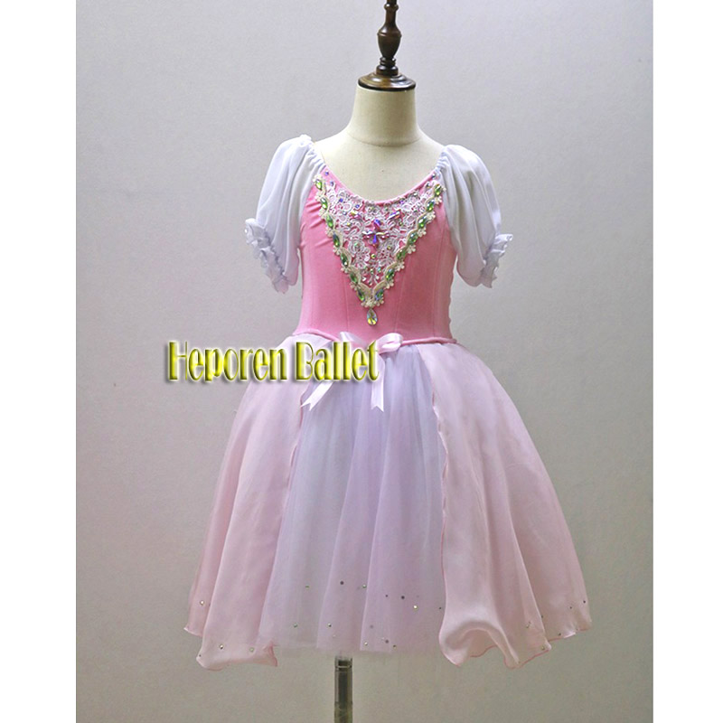 

Good Pink Puffy Tulle Ballet Dance Dress With Hook for stage, Swandila Ballet Dress Classical Coppelia Costumes