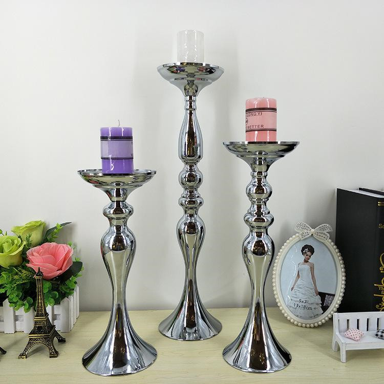 

50cm Candle Holders Flower Vase Rack Candlestick gold sliver Wedding decoration Table Centerpiece Event Road Lead Candle Stands