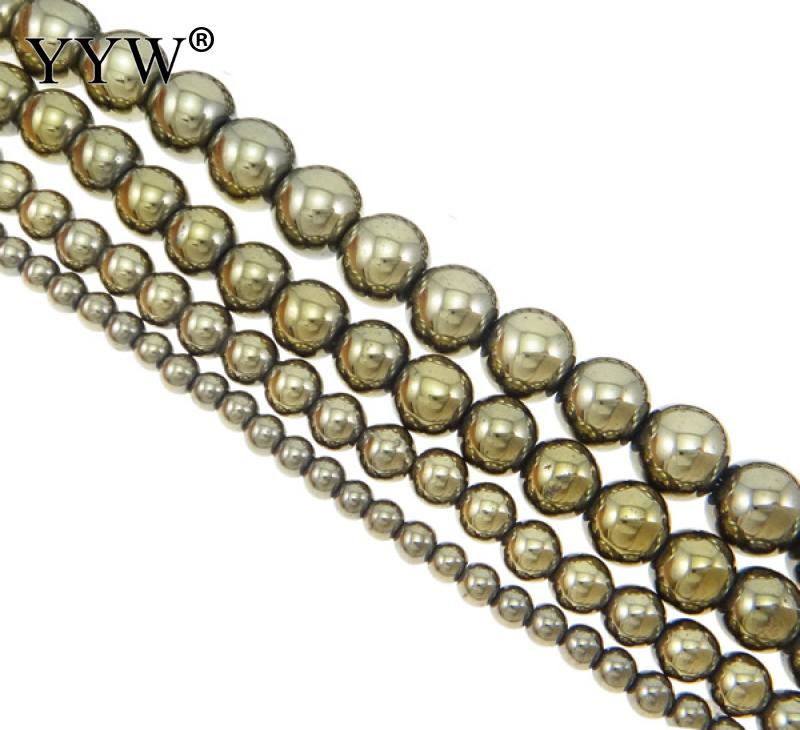 Pyrite Gemstone Round Beads For Bracelet Necklace Jewelry Beadwork Design 2-12mm