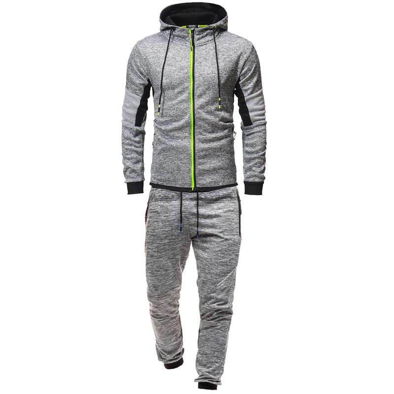 

Cotton Winter Sports Suit Fashion Jogging Suits For Man Casual Warm Sport Suit men Long sleeves Hooded Top & Pant Tracksuit Set, Light gray
