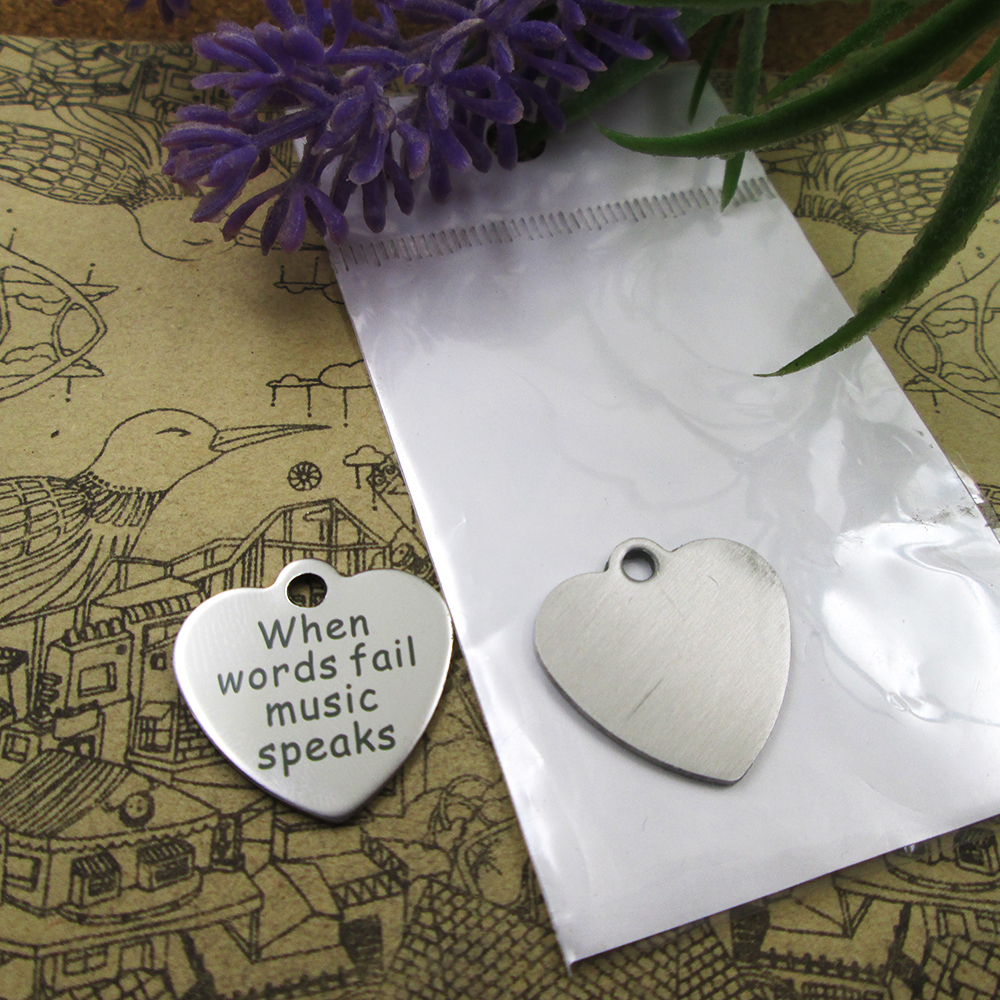 

40pcs--"When words fail music speaks"stainless steel charms more style for choosing DIY Charms pendants for necklace