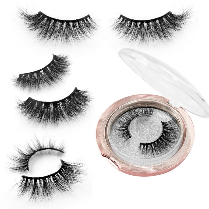 

3D Mink Eyelashes Eye Mink False Lashes Soft Natural Thick Cross Eye Lashes With Round Packing Extension Beauty Tools F0120
