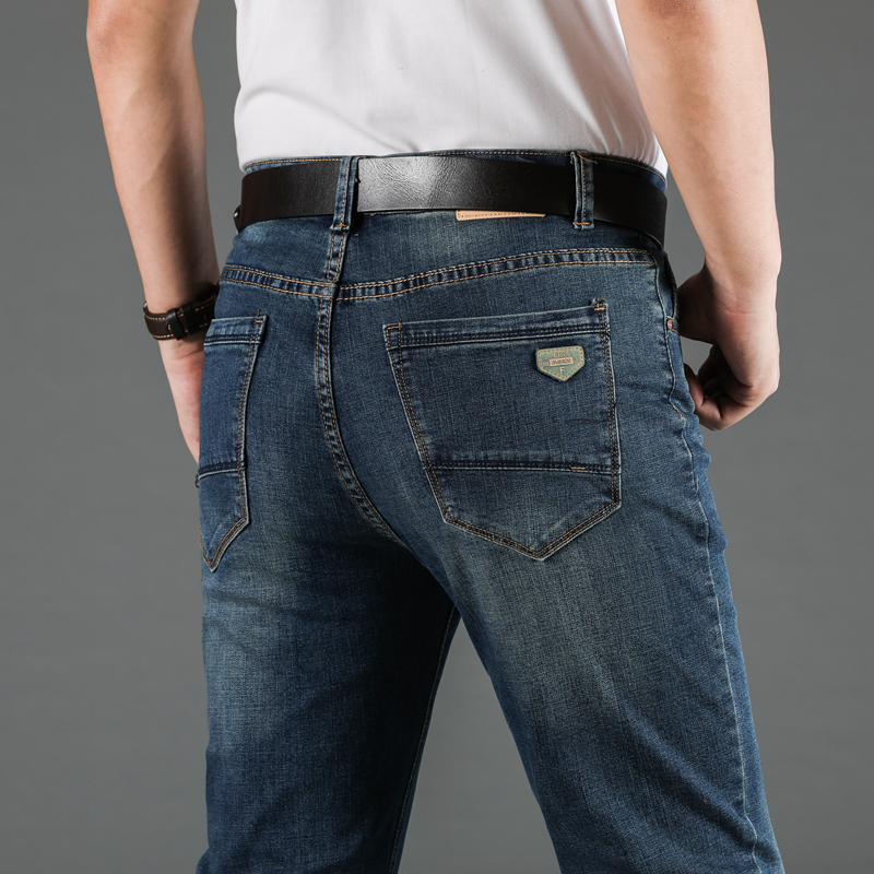 

2020 New Hot Sale Men's Business Classic Leisure Jeans Basic styles Straight Pant Male Trousers Quality Plus Size -40, Blue