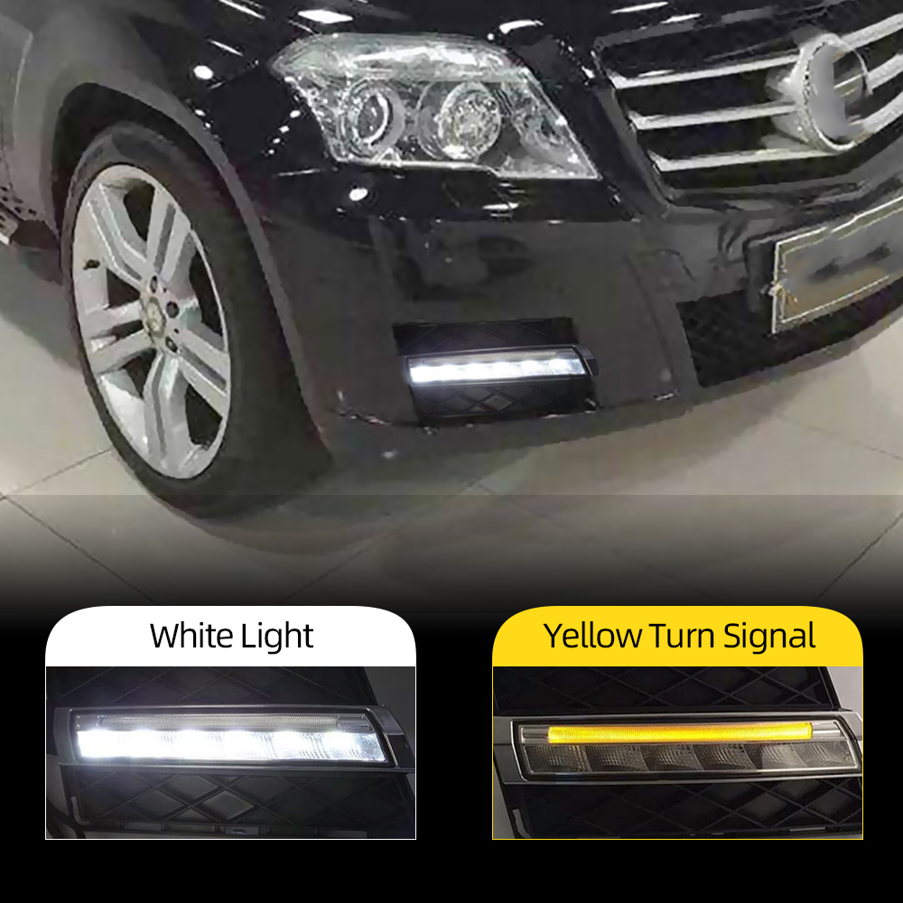 

2Pcs For Mercedes benz GLK300 GLK350 GLK500 2008 2009 2010 2011 2012 LED DRL Daytime Running Lights Daylight Signal lamp light