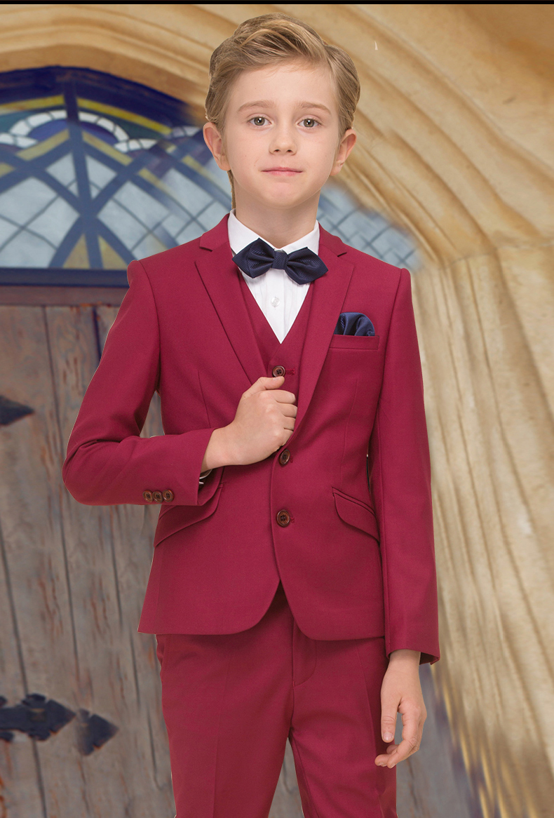 

Handsome Two Buttons Notch Lapel Kid Complete Designer Handsome Boy Wedding Suit Boys' Attire Custom-made (Jacket+Pants+Tie+Vest) A04, Chocolate