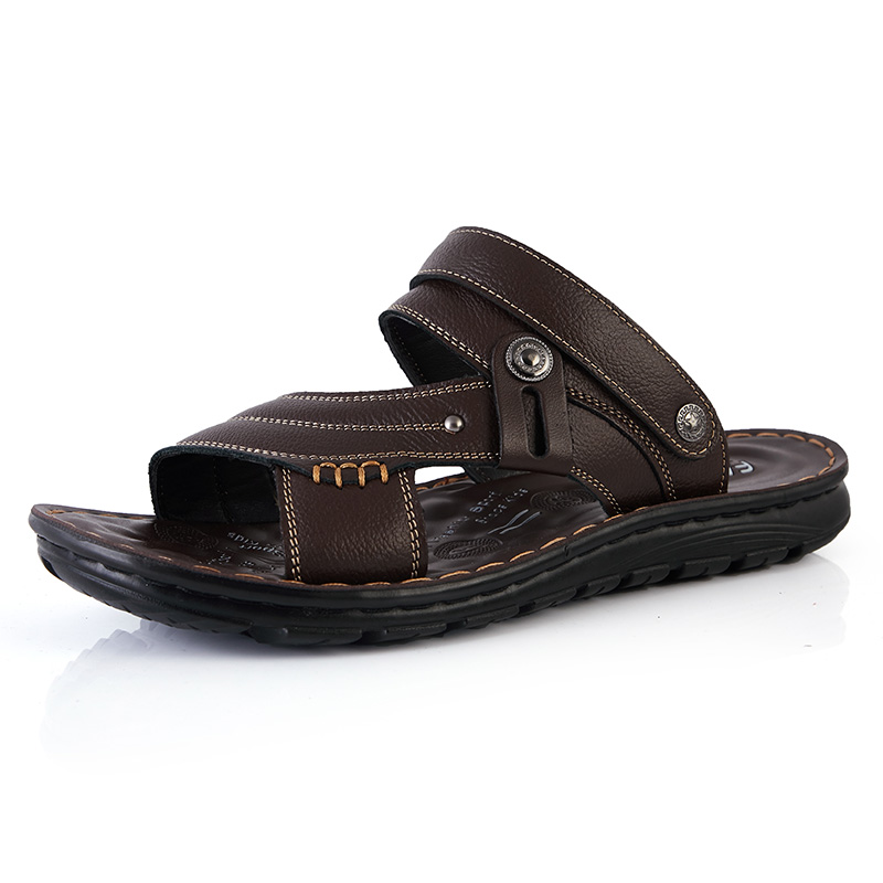 

cuero homens para roman sandal genuine sandale hombre geta dress masculina on plage comfort sandalia homme men sandals s, Black