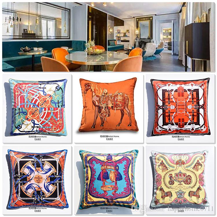 

Embroidered Luxury Pattern carriage Signage H soft velvet material Pillow Case Cushion Cover Family Fabric Decoration Pillow cushion cover, As pic