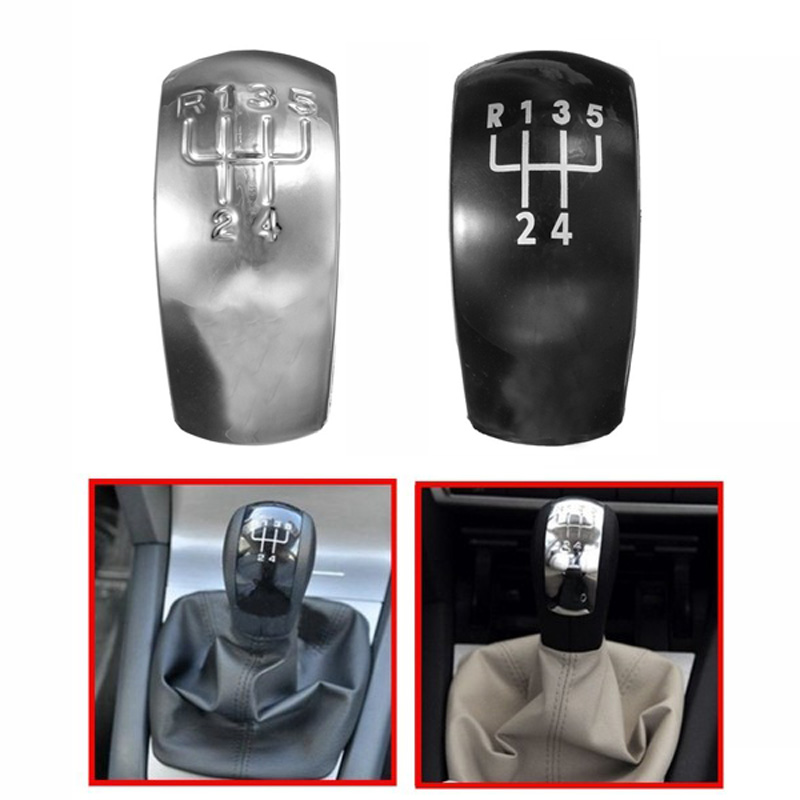 Chrome Black 5 Speed Gear Shift Knob Cap Cover For Octavia MK2 1Z0798001-image-465791245