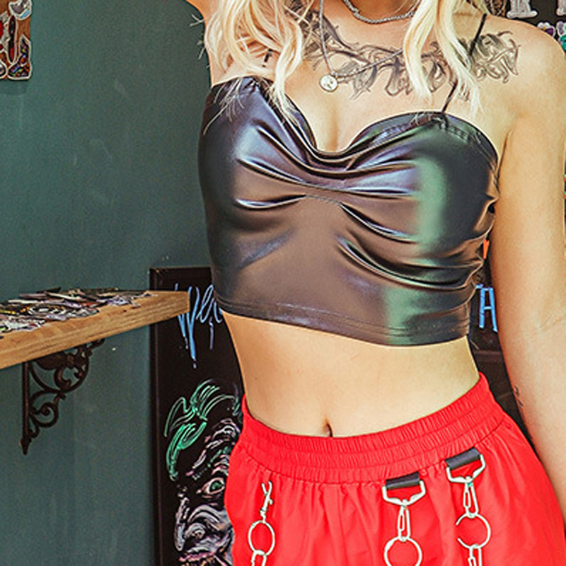 

Women Leather Bra Tops Gothic Push Up Bra Sexy Lingerie Corset Hot Fashion Party Club Tops Wear Plus Size, As pic