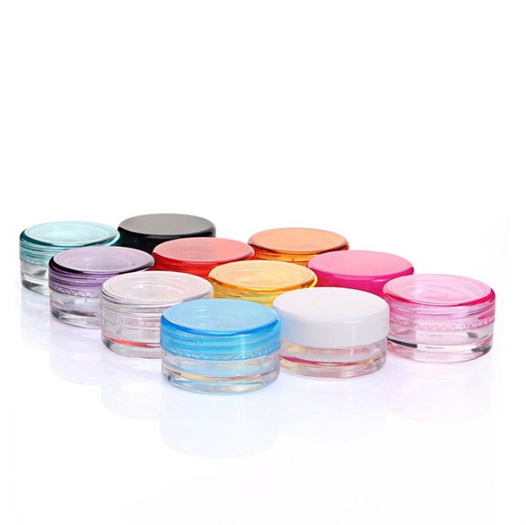

Plastic Wax Containers Jar Box Cases 3ml And 5ml Capacity Cosmetics Box 11 Colors Face Cream Storage Case, As picture