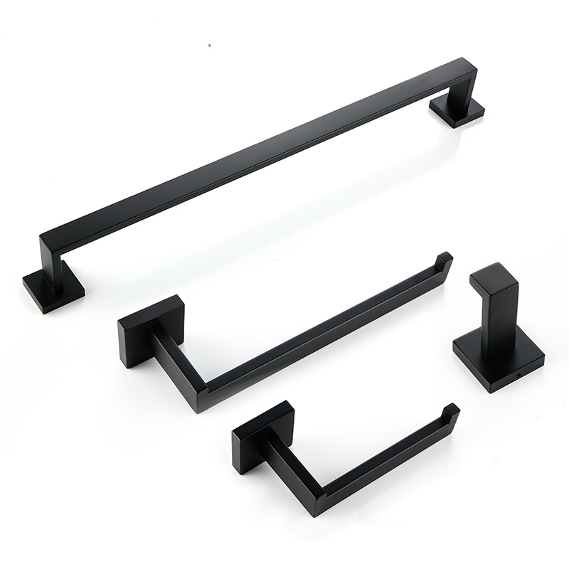 

Bathroom Hardware Set Black Robe Hook Towel Rail Bar Rack Bar Shelf Tissue Paper Holder Toothbrush Holder Bathroom Accessories