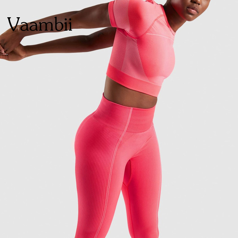 

Fitness Suit Sport Wear 2 Piece Sets Womens Outfits Workout Clothes For Women Leggings Set Gym Clothing Seamless Ultra Yoga Set, Pink leggings