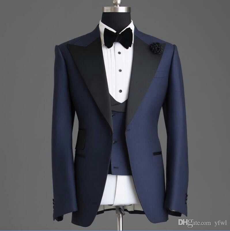 

Custom Made tuxedos groom wedding men suits mens wedding suits tuxedo costumes de smoking pour hommes men(Jacket+Pants+Tie+Vest) B25, Same as image