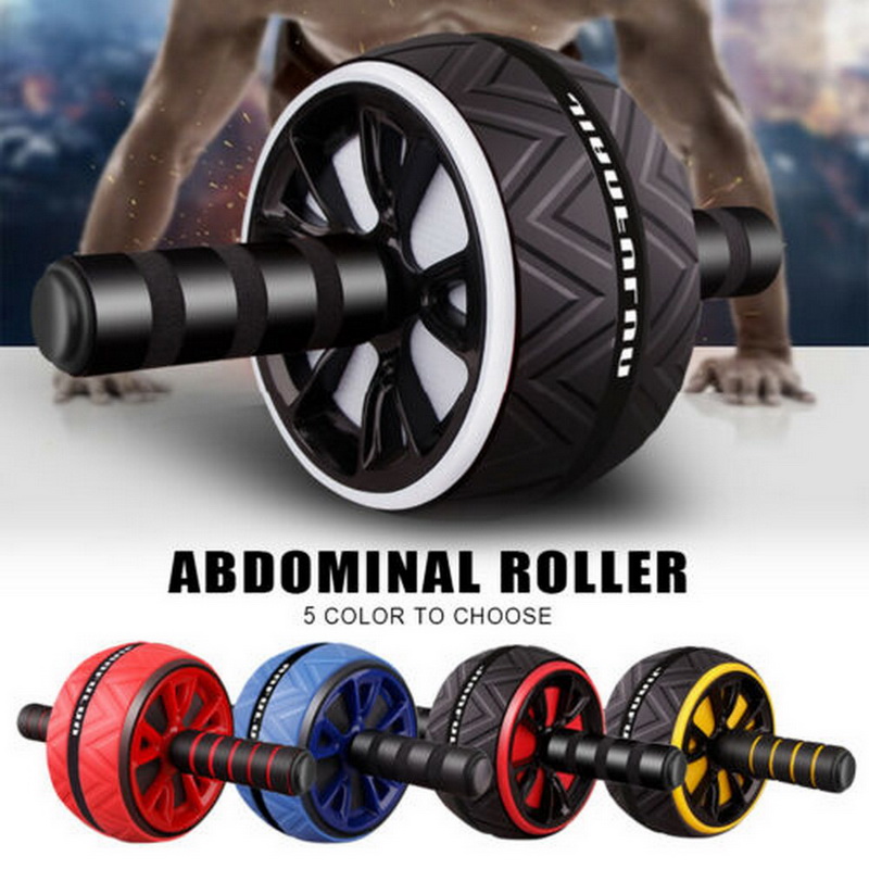 

Large Silent TPR Abdominal Wheel Roller Trainer Fitness Equipment Gym Home Exercise Body Building Ab roller, Black