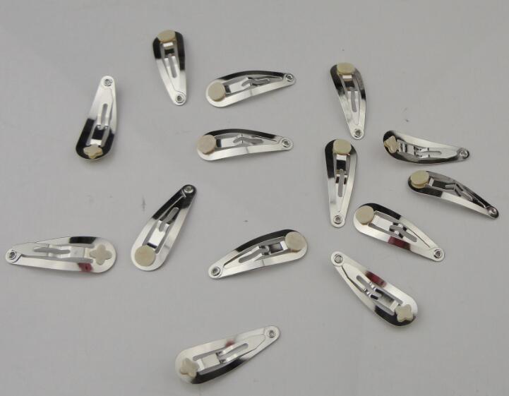 50PCS 3.0Cm 1.15&quot; Silver Finish Plain Metal Snap Clip with 5mm pads at nickle free and lead free,kids DIY clips wholesale-image-436263164