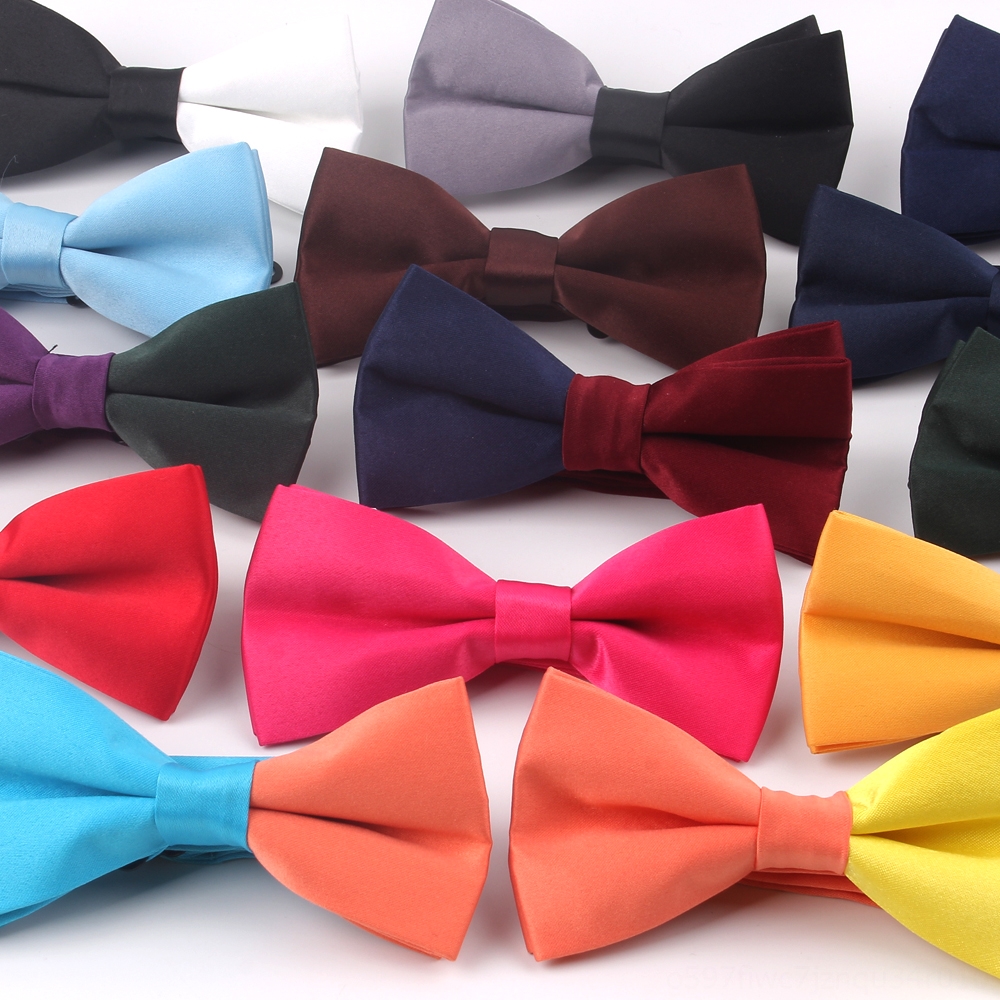 Business Adjustable Bow Tie For Mens Pre Tied Wedding Bow Tie Yellow Wave Points