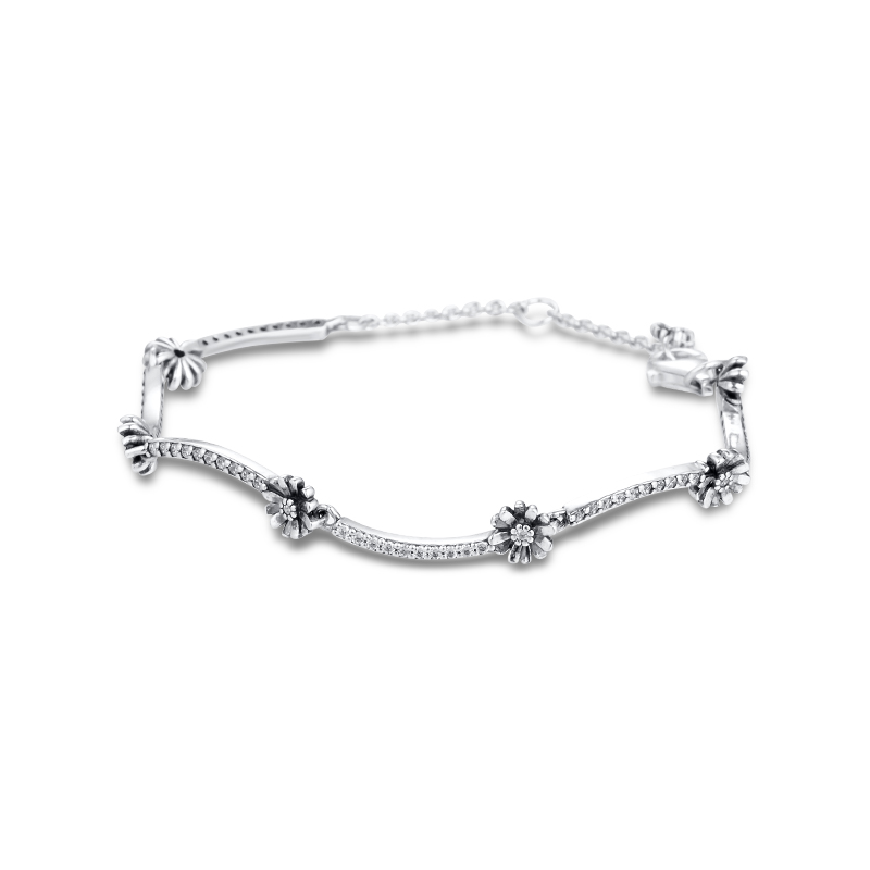 

Other Bracelets CKK Bracelet Sparkling Daisy Flower For Women Pulseira Feminina Masculina Pulseras Mujer Silver 925 Sterling Jewelry