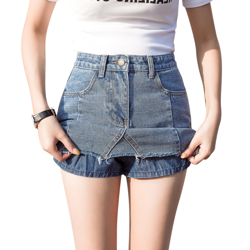 

Shimmering Blue Female Fashion Tall Waist Bust Skirts Pants ShuHua286, Glitter blue