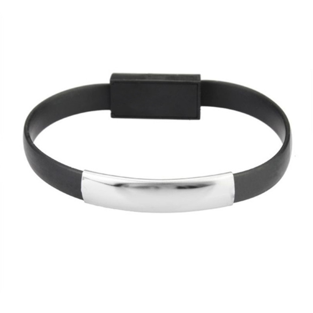 

Colorful Mini Micro USB Bracelet Charger Data Charging Cable Sync Cord Android Phone Portable Bracelet, Black