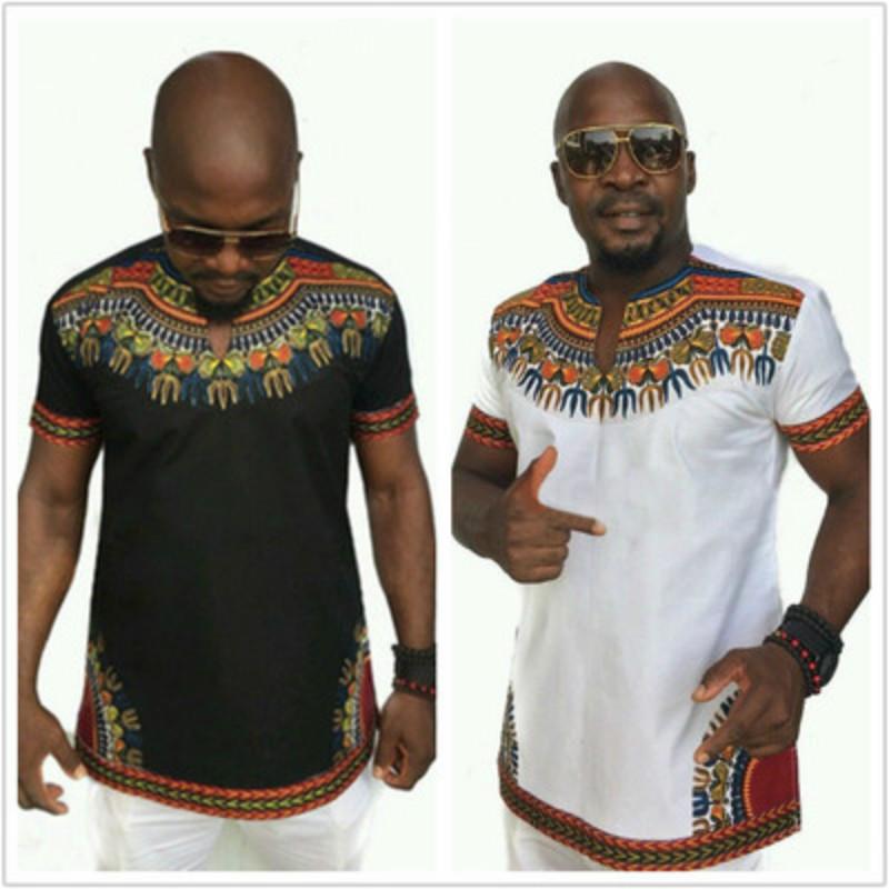 

Floral Printed Africa O Neck T Shirt Men Casual Short Sleeve Shirt Top Tees Hot Fashion Trend Summer Trend S-2XL, White;black