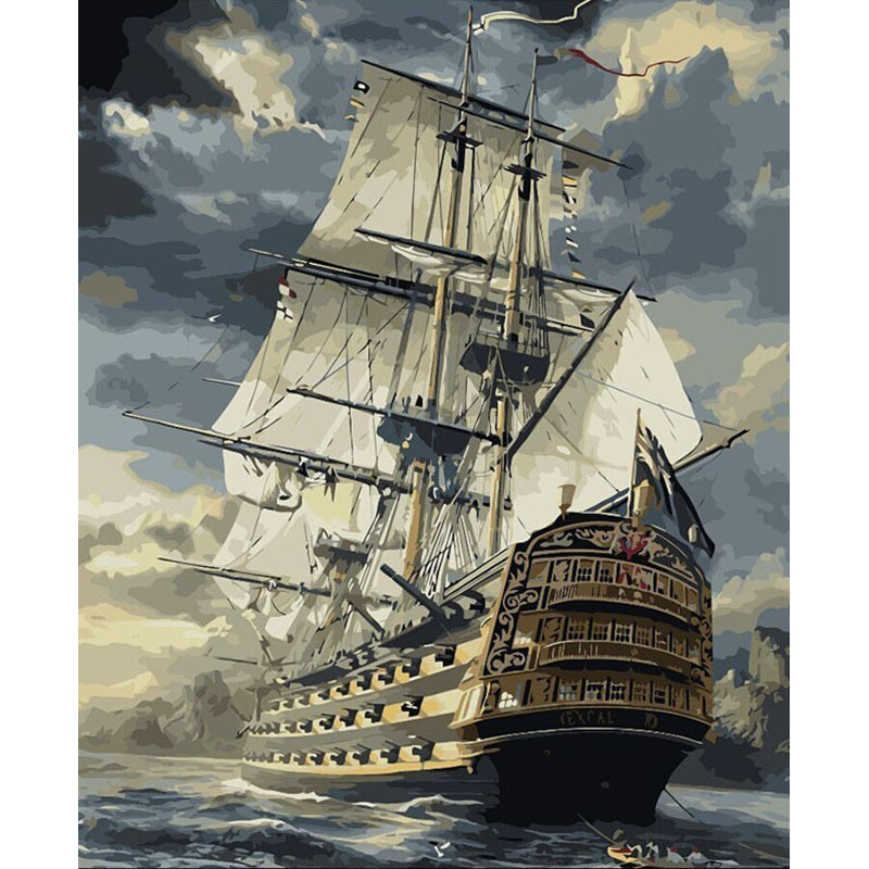 

DIY Oil Painting By Numbers SailBoat 22 50*40CM/20*16 Inch On Canvas For Home Decoration Kits [Unframed]