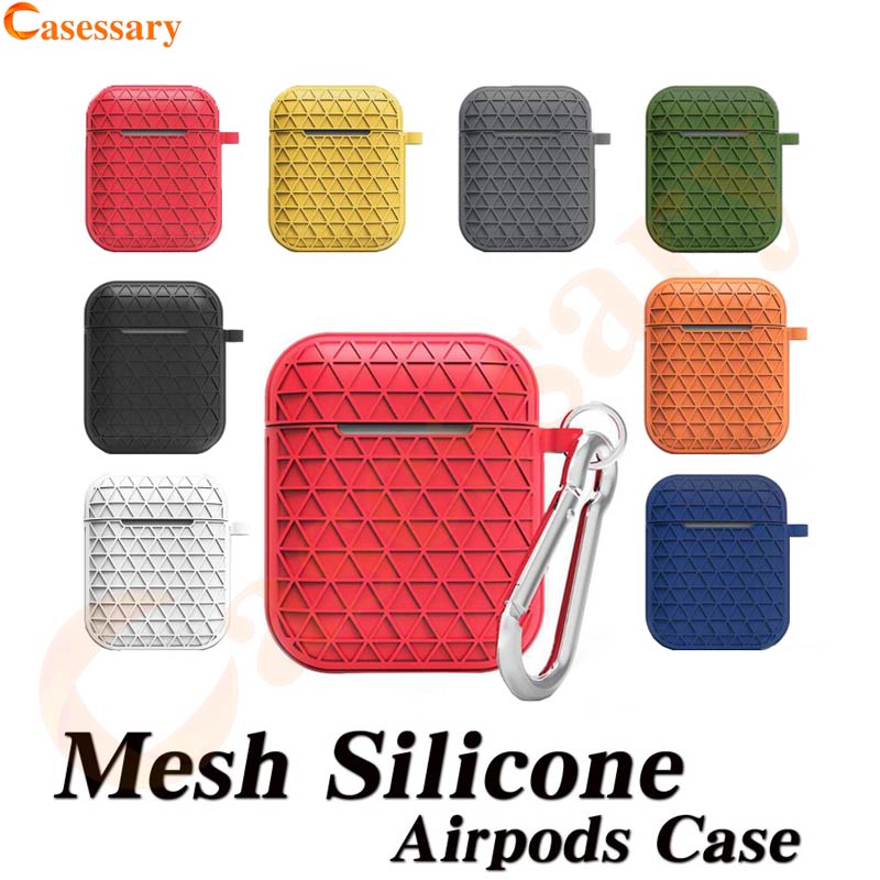 

For Apple Airpods Pro Cases Mesh Silicone Soft Ultra Thin Protector Airpod 2nd Generation Cover Earpod Case Anti-drop With Hook DHL Shipping