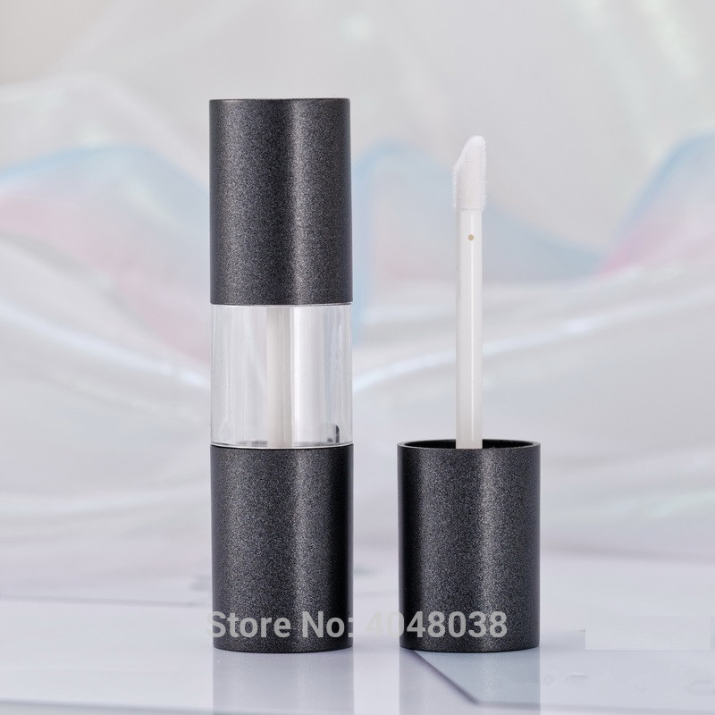 

Plastic Lip Gloss Tube Empty Lipgloss Packaging Container Clear Black Refillable Bottle Round Lipstick Oil Bottles 50pcs/Lot