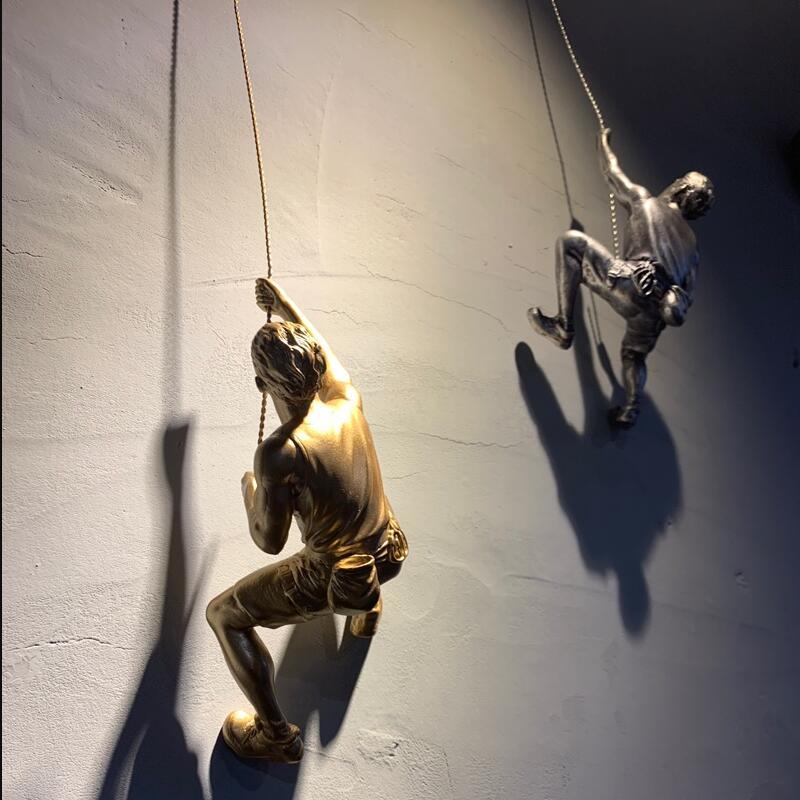 Creative Rock Climbing Men Sculpture Resin Statue Figurine Oranments