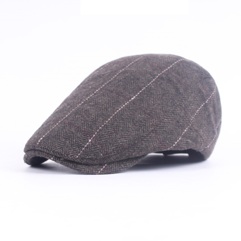 

Idopy Woolen Beret Men's Cap Warm Newsboy Ivy Irish Cap Middle-aged Warm Hat Female Unisex Hats Gift, Black