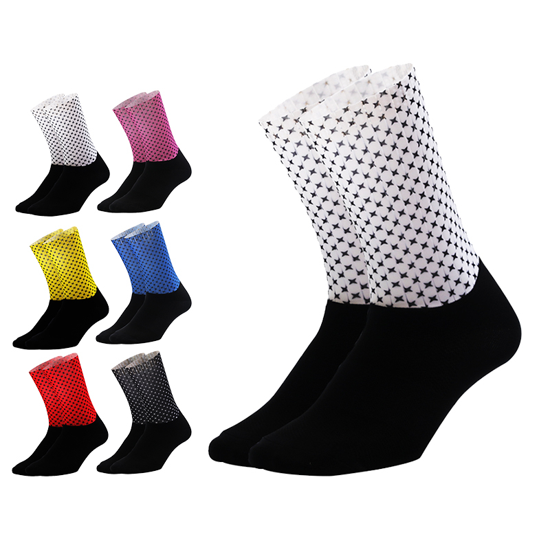 

Elastic Non-slip Cycling Socks Moisture Wicking Outdoor Sport Basketball Football Road Bike Running Socks, 09r