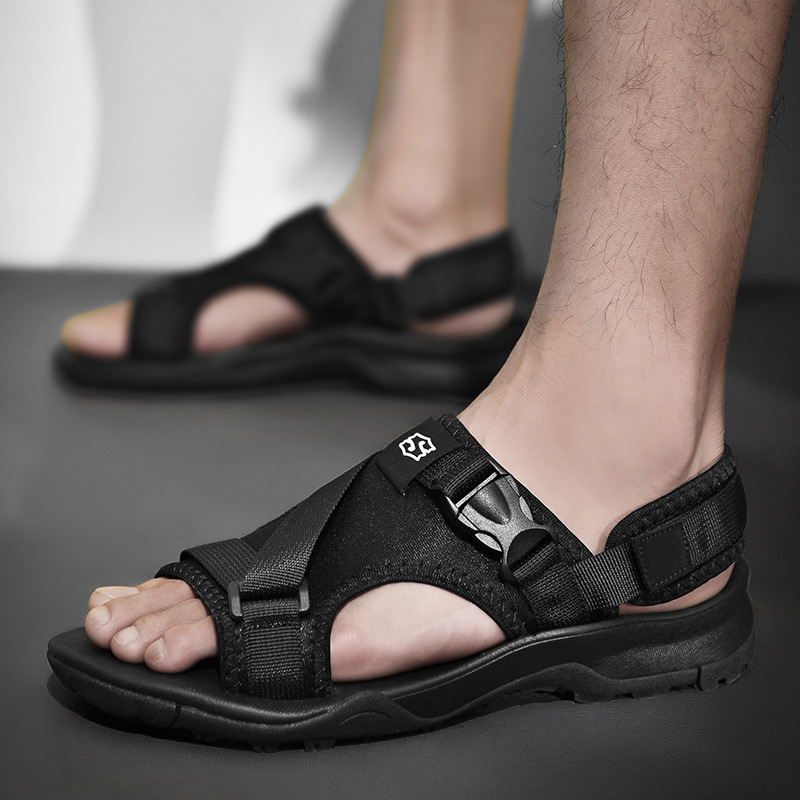 black sandals with thick soles