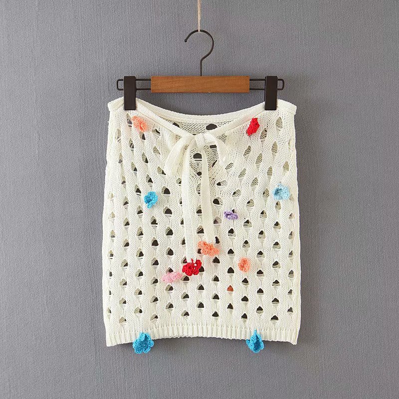 

European and American wind hollow out the new spring/summer 2020 women's clothing fashion joker hook flower bust skirt, See chart