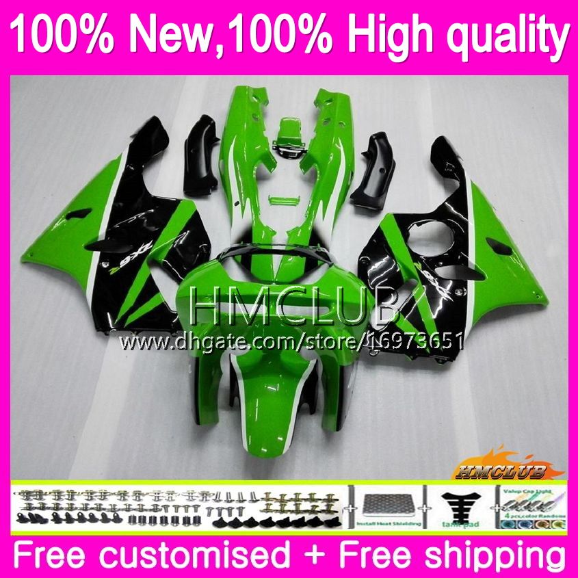

Body For KAWASAKI ZX 636 600 CC 600CC ZX6R 94 95 96 97 61HM.9 ZX600 ZX636 ZX-6R 94-97 ZX 6 R 6R 1994 1995 1996 1997 Fairings factory green, No. 1