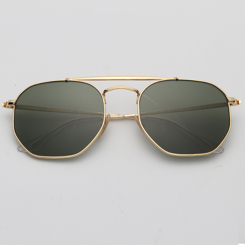 

621s holesale fashion designer Sunglasses metal hexagonal excellent quality mens gradient flash sunglass womens uv400 glass lens 54mm sun glasses gafas