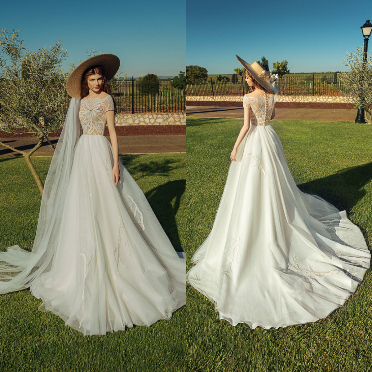 boho a line wedding dresses lace appliques tulle vneck short sleeve wedding gown custom made sweep train beach robes de marie hot sell