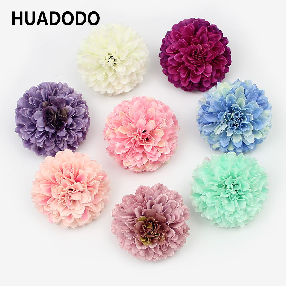 

HUADODO 10 pieces 5cm Carnation flower heads silk Artificial Flowers For Home Wedding Decoration DIY Christmas Fake Flowers, Blue