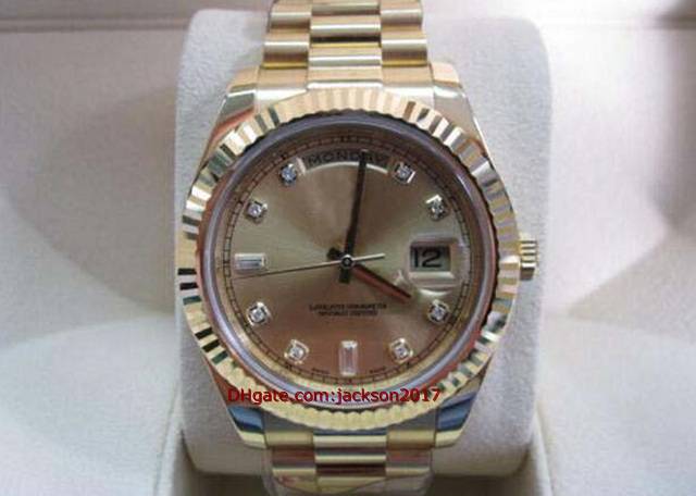 

Christmas gift High Quality Wristwatches mens watch 218238 ll YELLOW GOLD PRESIDENT CHAMPAGNE DIAMOND DIAL