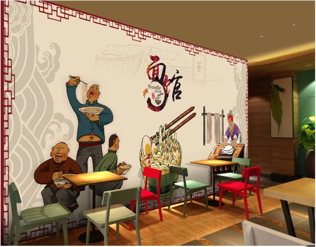 

3d wallpaper custom photo murals Hand painted traditional kim noodle food culture restaurant background wall decor wall art pictures, Non-woven fabric