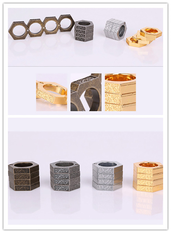 

Multi-purpose Deformable Ring Self-defense Products Ring muay thai brass knuckles Magic Ring Self-defense Buckle Type Refers To Tiger Rescue