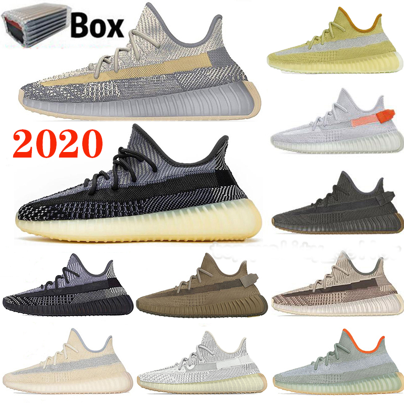 

2020 Grey Gum Marsh Cinder Tail Light Kanye West V2 Running Shoes Earth Desert Sage With Box Yecheil Yeshaya Women Mens Trainer Sneakers, Static reflective