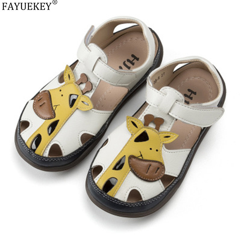 

2020 lovely kids Summer Shoes giraffe Sandals Infant Girls boys Leather Children Hollow Sandals beach Shoes, Green
