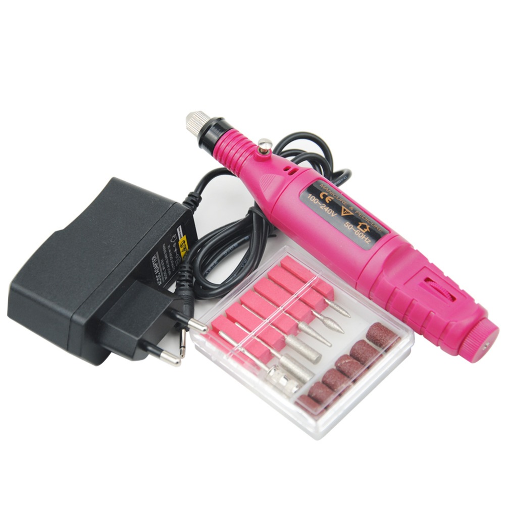 Power Professional Electric Manicure Machine Pen Pedicure Nail File Nail Tools 6 bits Drill Nail Drill Machine-image-468363771