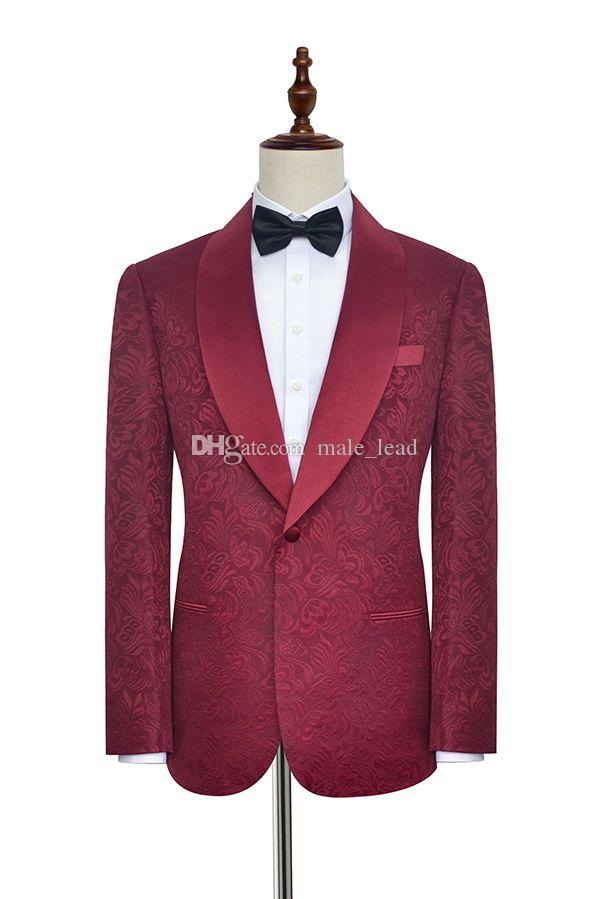 

Fashion Embossing Groom Tuxedos Shawl Lapel Groomsmen Mens Wedding Dress Man Jacket Blazer Prom Dinner 2 Piece Suit(Jacket+Pants+Tie) A31, Same as image