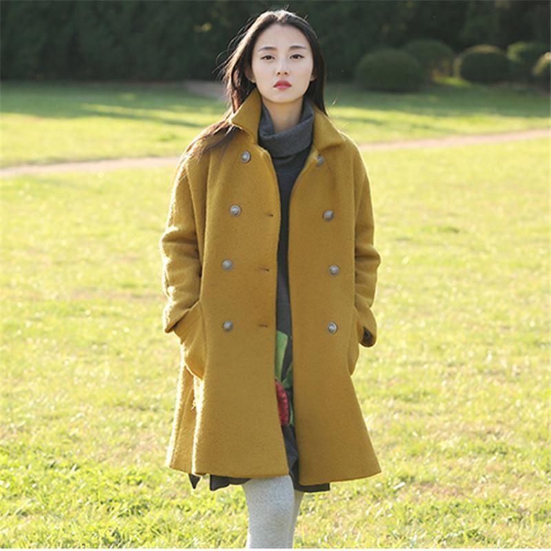 

2019 New Winter Women Fashion Oversize Midi Double Breasted Cashmere Woolen Outwear Female Casual Wool Blend Coat Casaco R292, As pic