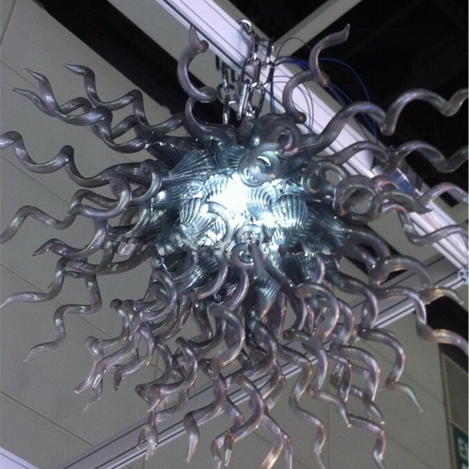 

Modern Home Pendant Lamps Hand Blown Grey Glass Chandeliers Light Living Room Art Decoration Antique Style Chandelier